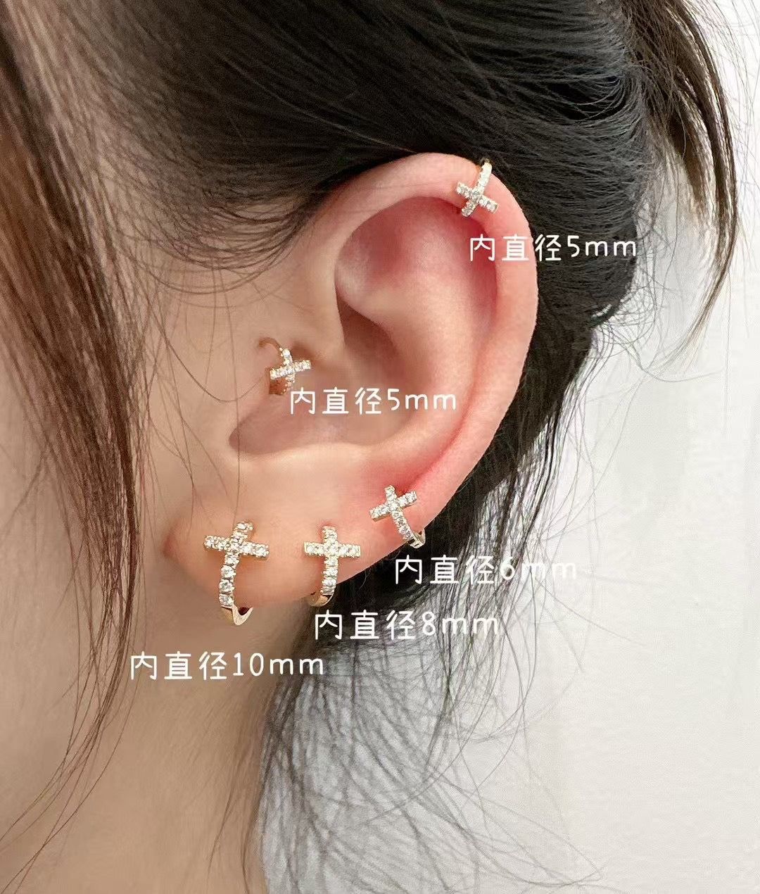 18k玫瑰金鑲天然鑽石耳環耳釘