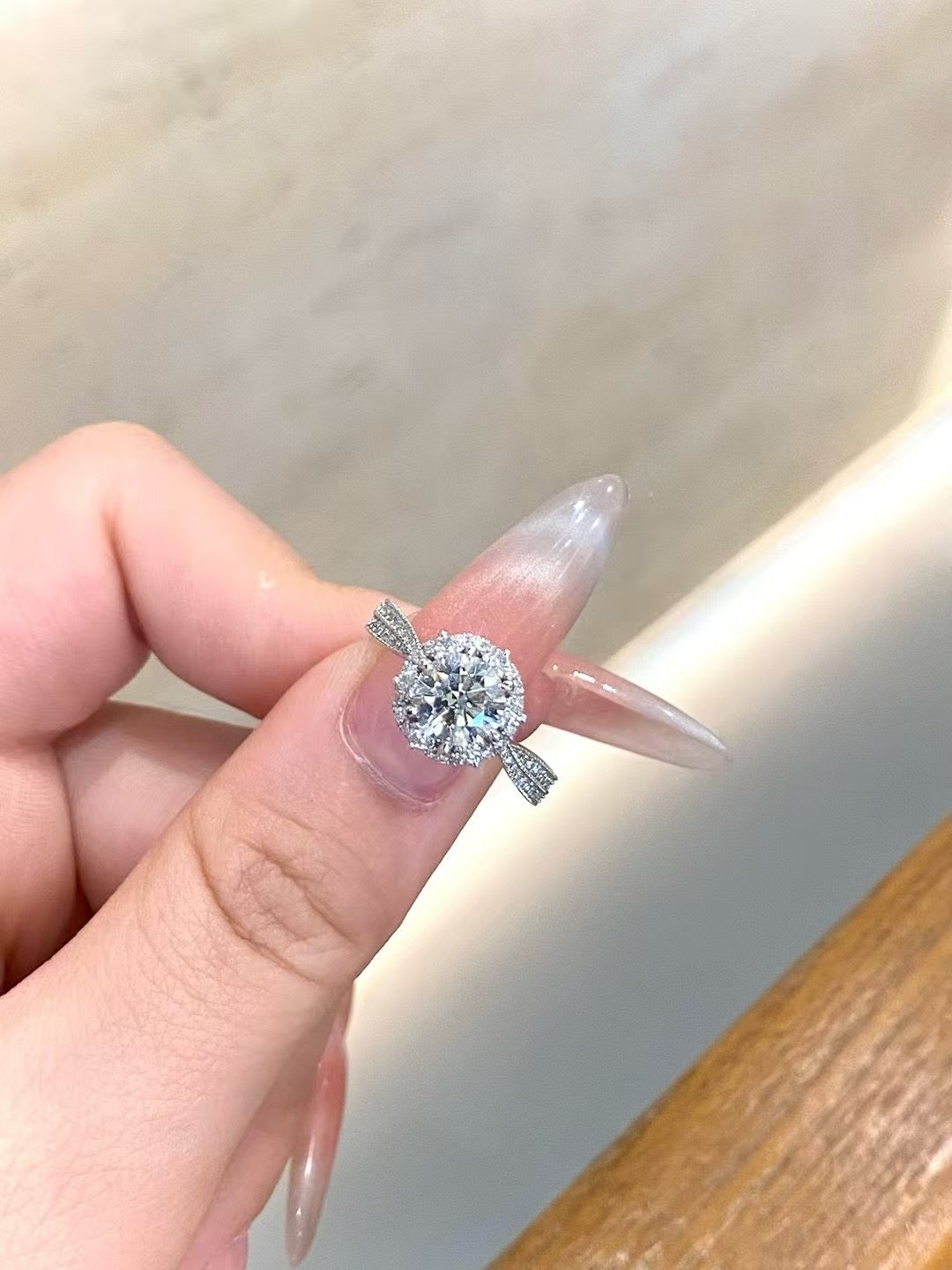 18K培育鑽石戒指