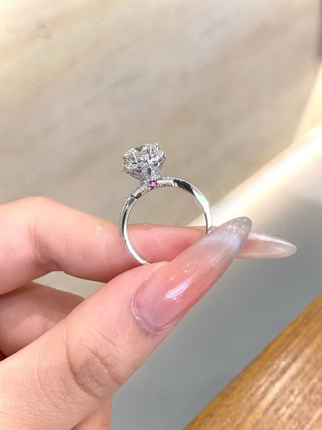 18K培育鑽石戒指