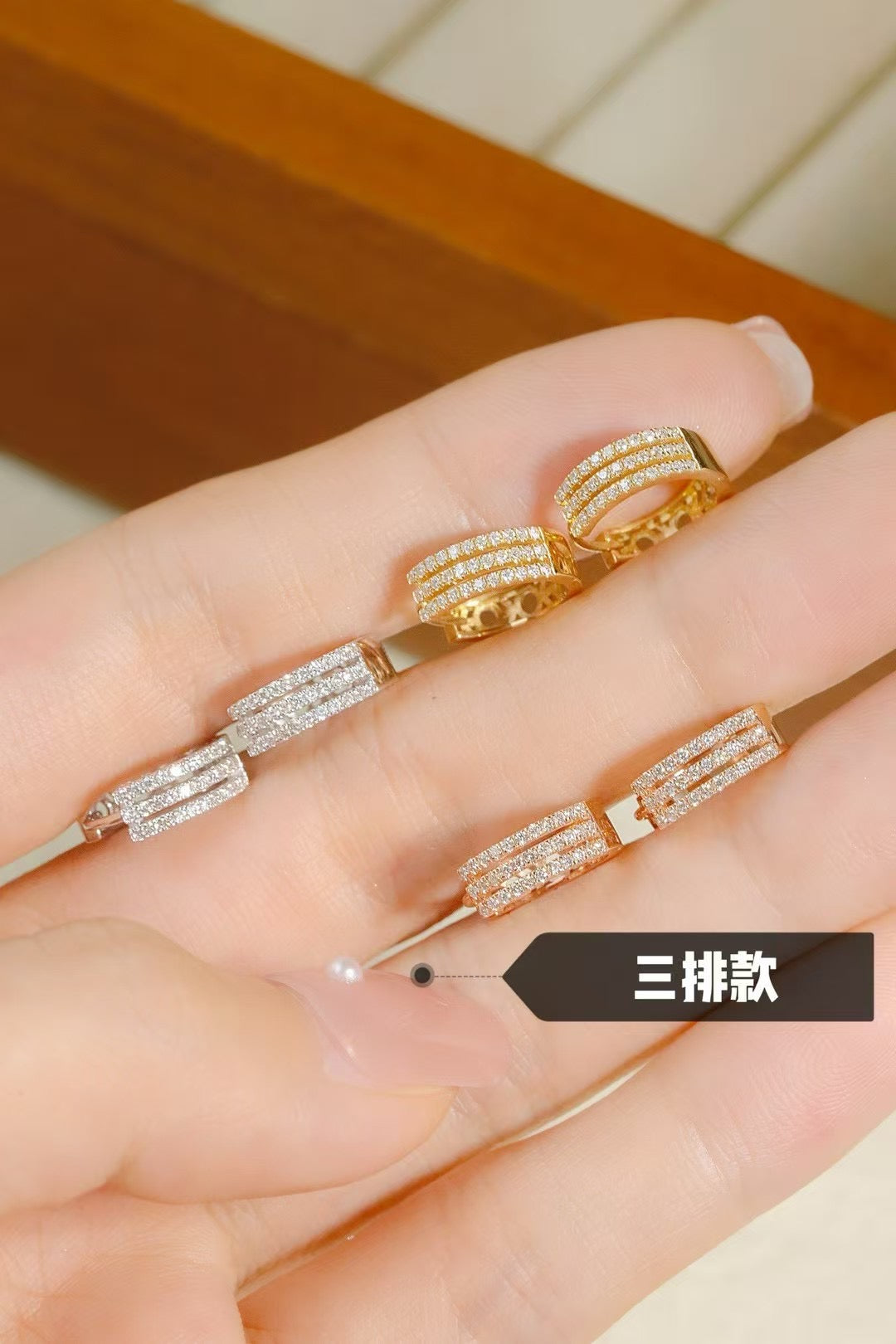 18k鑲鑽石耳環